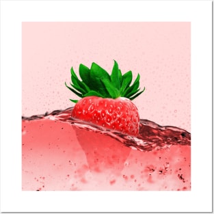 Cute Red Faded Strawberry T-Shirt Tee For Women Men Posters and Art